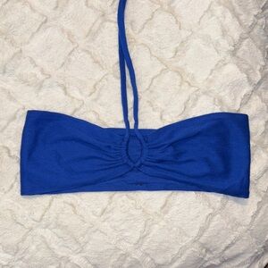 SHEIN Blue Strapless Crop Top